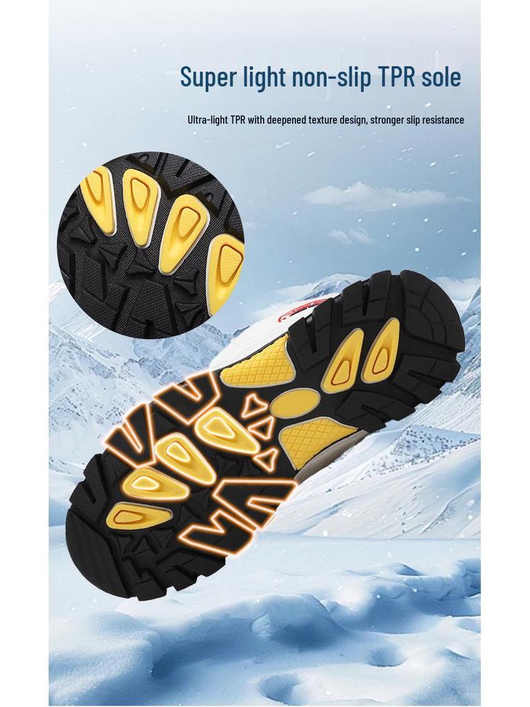 Women's Waterproof Lace-Up Cotton Snow Boots: High-Top, Thick-Soled for Winter and Hiking Outdoors