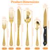 36Pcs Stainless Steel Cutlery Set Knife Fork and Spoon Set Ergonomic Floral Engraved Silverware Utensils for Home and Restaurant