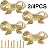 2/4PCS European Style Brass Bow Tie Cabinet Handle Bowknot Wardrobe Closet Cupboard Door Drawer Knobs Furniture Handles Pulls