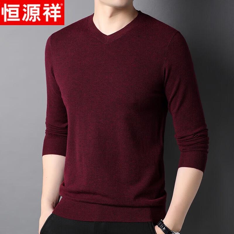 

Hengyuanxiang Men s V-Neck Thick Wool Blend Pullover Sweater 3XL