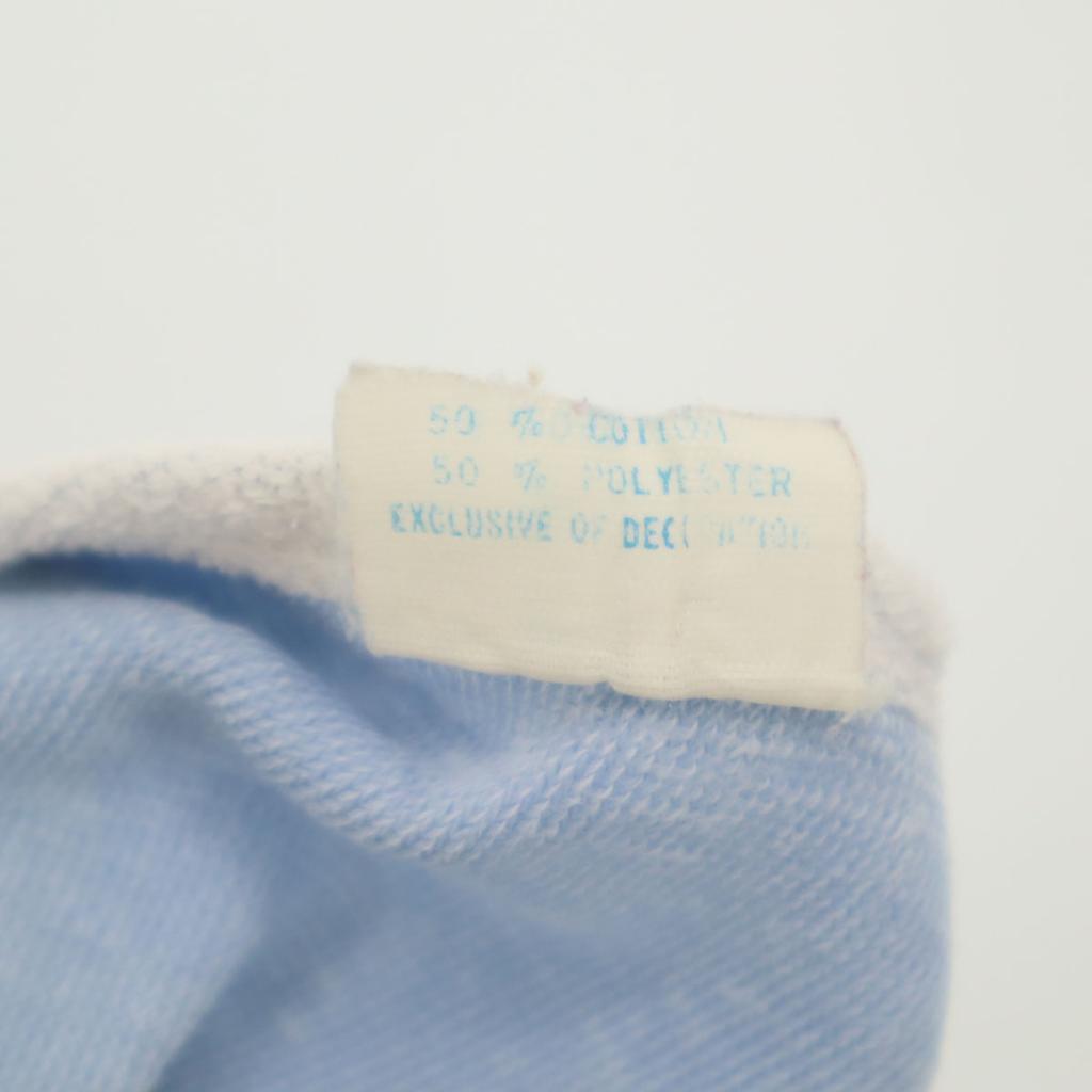 Vintage 80s Short Sleeve Pile Ground Cut Light Blue Women Used