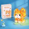 with box Pet cats building block cartoon cute doll puzzle assembly children's toy DIY table ornaments boys girls birthday gifts