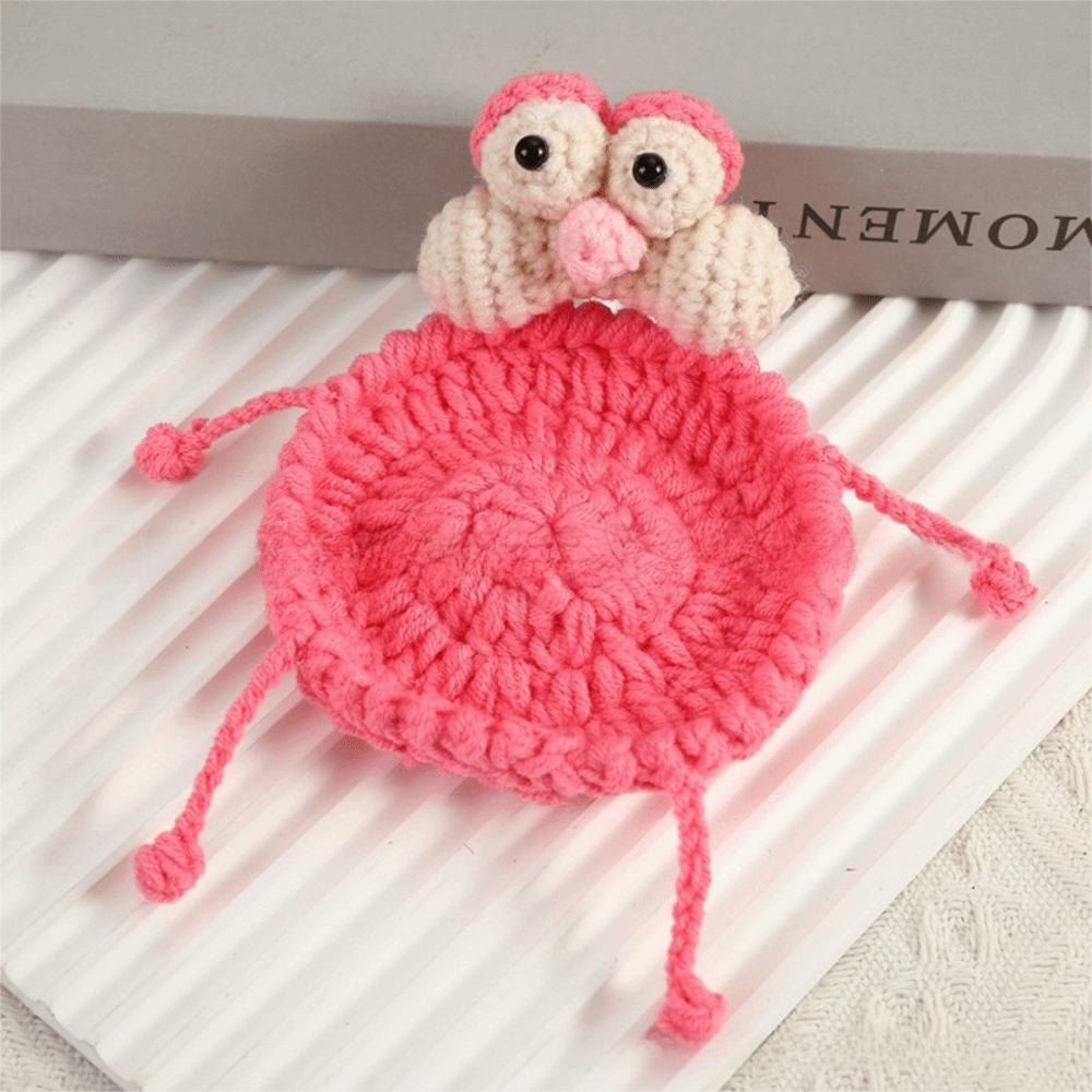 Handmade Crochet Craft Crochet Animal Coaster Cute Cartoon Cup Mat  Daily Drink Cup Mat