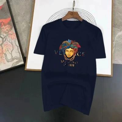 2024 Casual Men Women 100% Cotton T-Shirt Loose Short Sleeve Fashion Classic Print Skin-friendly and Breathable Solid Tops