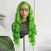 AIMEYA Blue Lace Front Wig Long Deep Wave Synthetic Lace Wigs for Women Heat Resistant Natural Hairline Daily Wear Cosplay Wigs