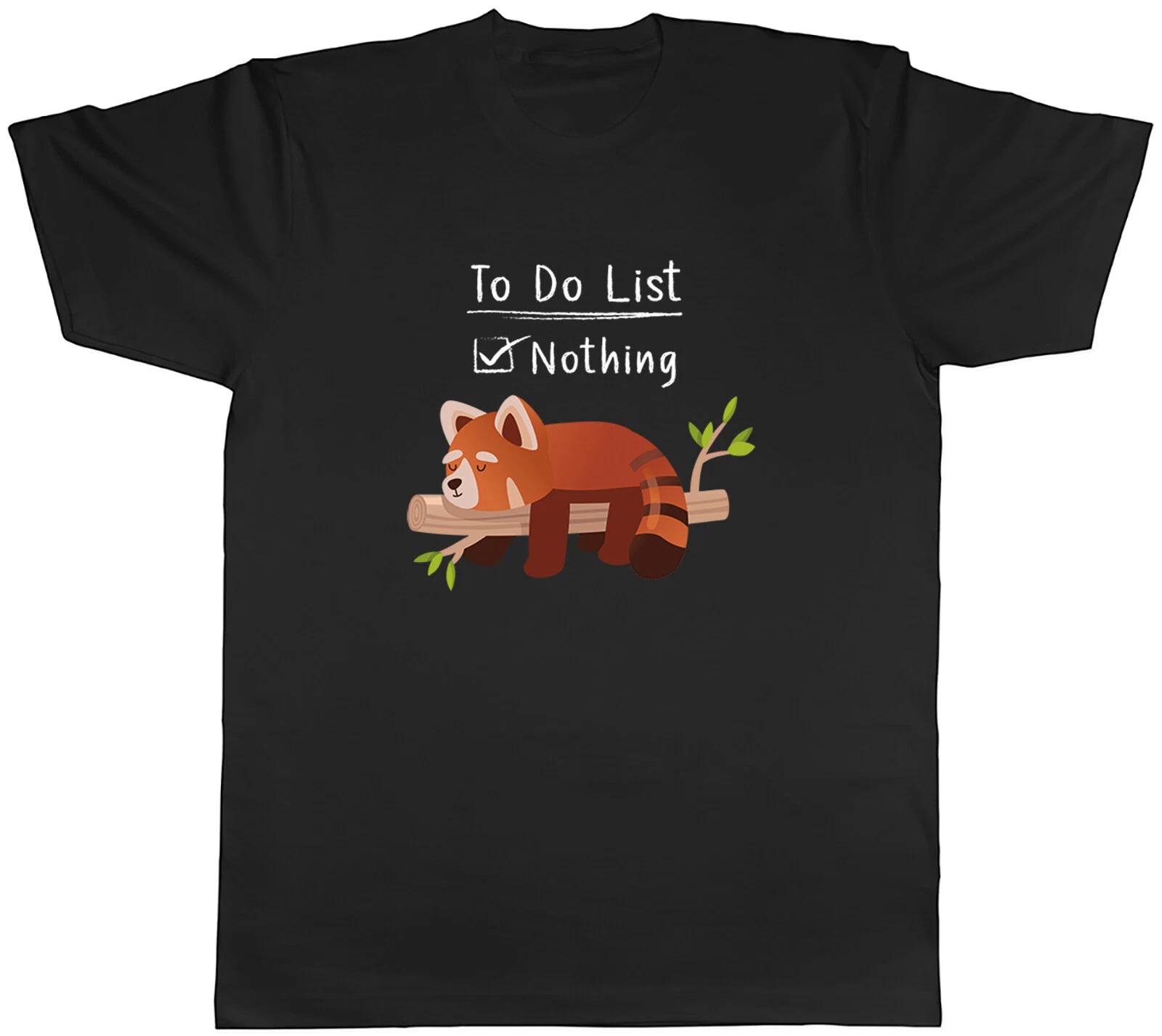 Funny Red Panda Mens T-Shirt Lazy Sleeping Nothing Unisex Tee Gift XL