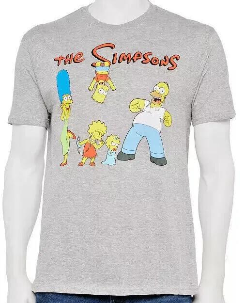 26 Men s The Simpsons Logo Graphic Tee New Gray Unisex T-Shirt M