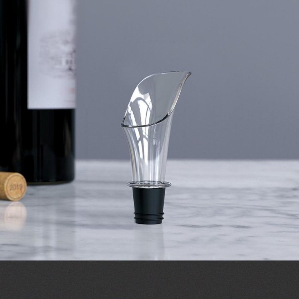 

Plastic Wine Pourer Black Wine Stopper Bar Tool Accessories Quick Decanter Kitchen 1