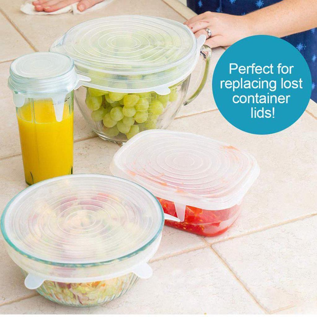 6/12 Pcs Silicone Stretch Reusable Bowl Food Storage Wraps Cover Seal Fresh Lids 6/12 Pcs Silicone Stretch Reusable Bowl Food Storage Wraps Cover Seal Fresh Lids