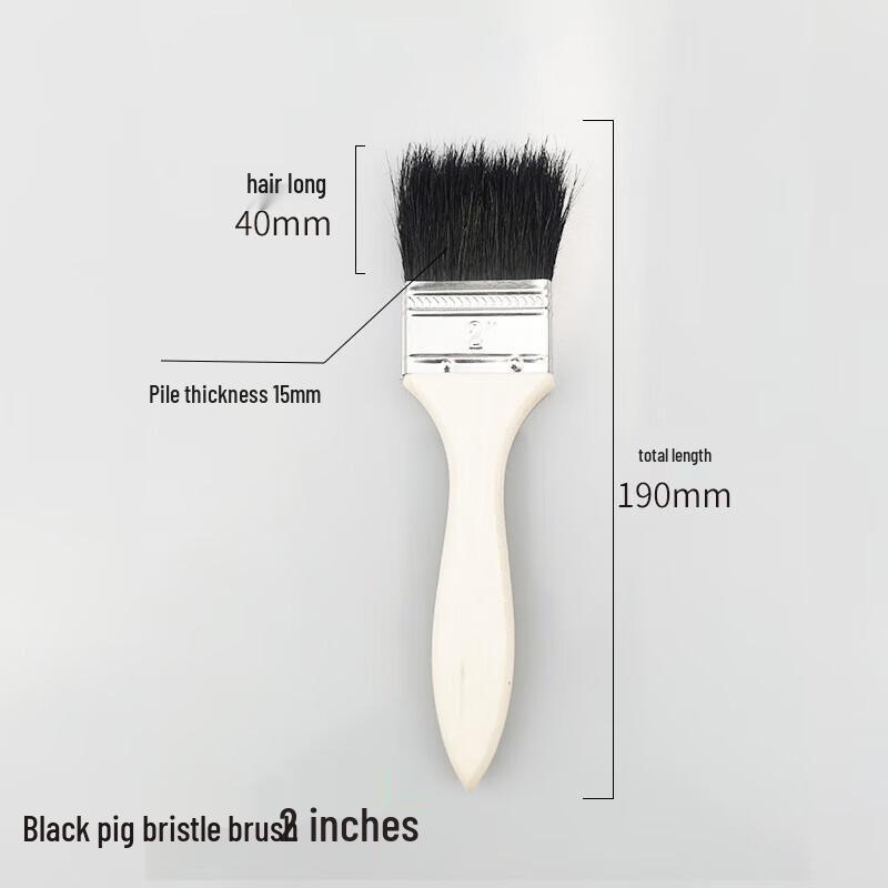 Shenglianxing Wood Handle Black Bristle Utility Brush Set (10-Pack)