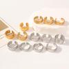 European Chic Irregular Open Ring Set with Creative Convex-Concave Texture for Women