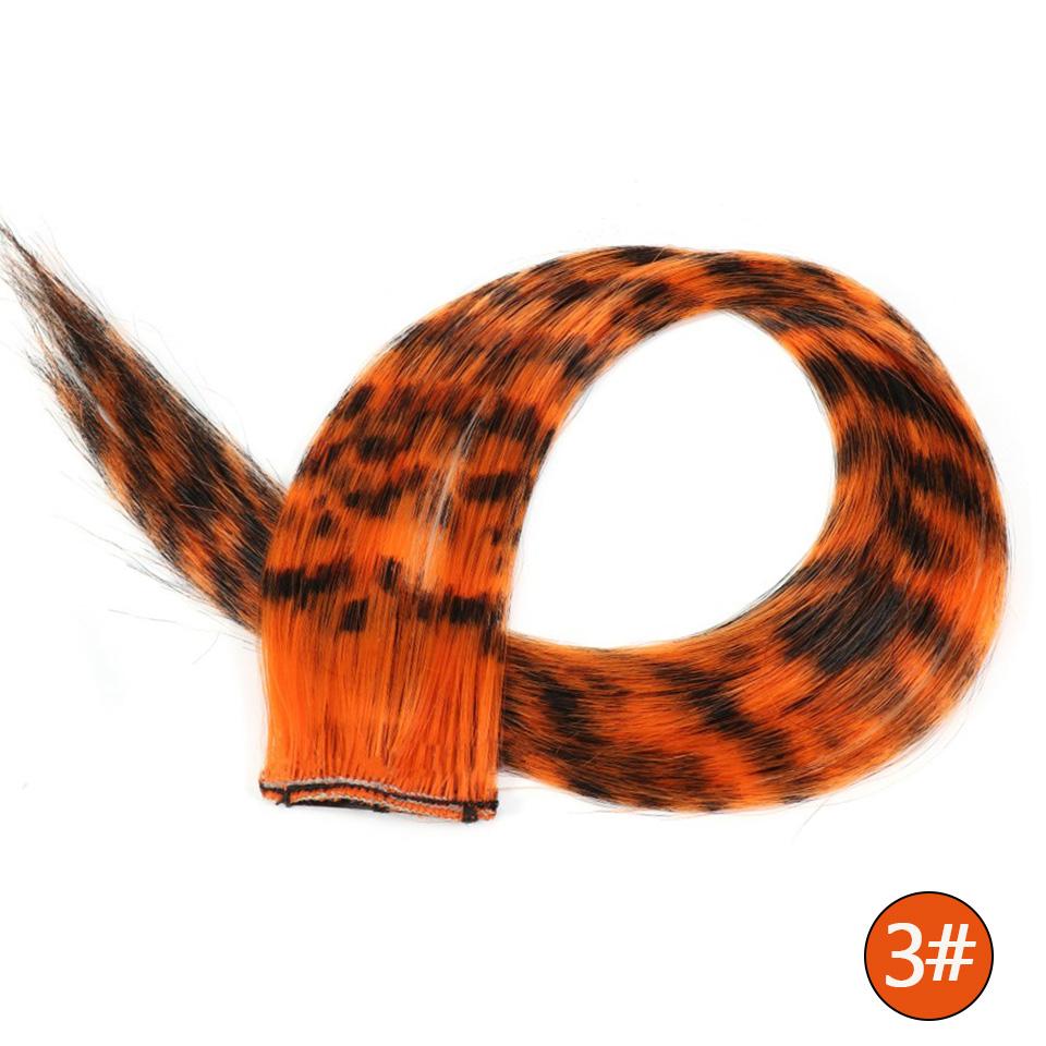 Feather Hair Extensions Farget syntetisk klips i håret Feather Colorful False Hair Extension Blandet farge rett hår for kvinner