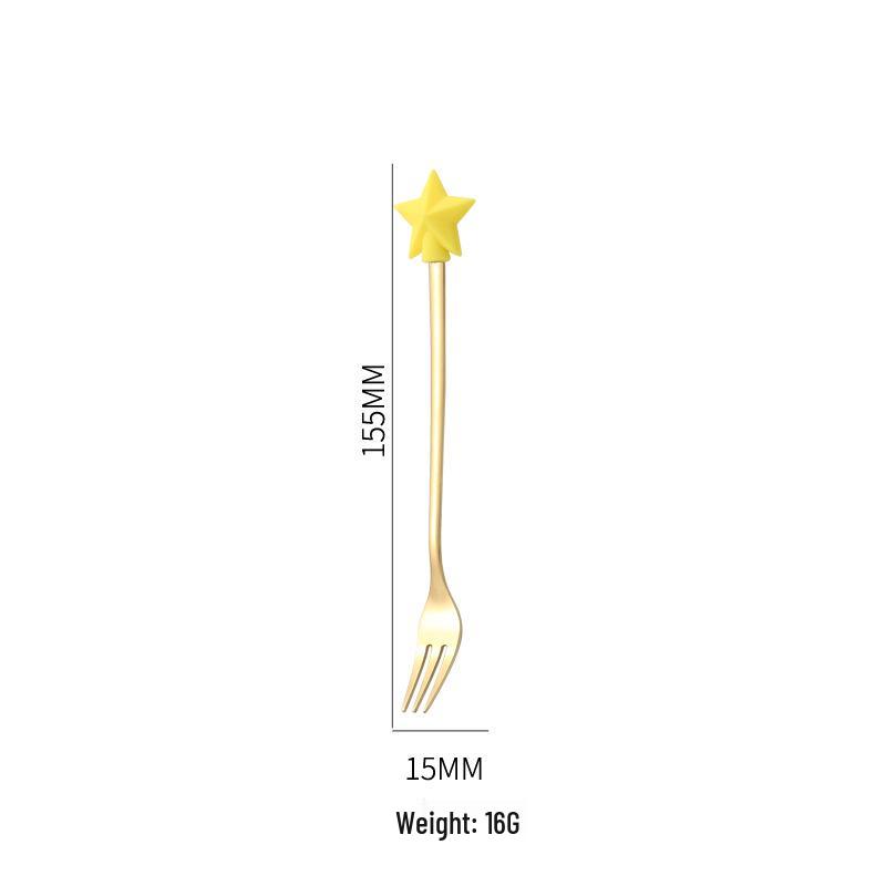 Creative Cartoon Stainless Steel Spoon & Fork Set: Coffee Stirrer, Fruit Fork, Christmas Gift