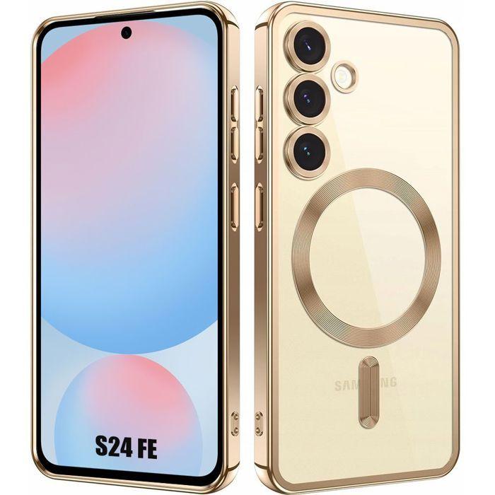 Coque pour Samsung Galaxy S24 FE - avec Anneau Magnétique Film Caméra - Doré - BOOLING®