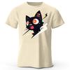 Cool Black Cat Trend Pure Cotton Short Sleeved Summer Men Fashion Daily Street Wear Plus Size Comfortable Soft Casual Tshirt