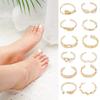 12Pcs/set Boho Toe Set Star Moon Adjustable Finger Rings J0H1