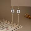 Elegant Butterfly Water Drop Pearl Tassel Earrings for Women - Traditional Qipao Style