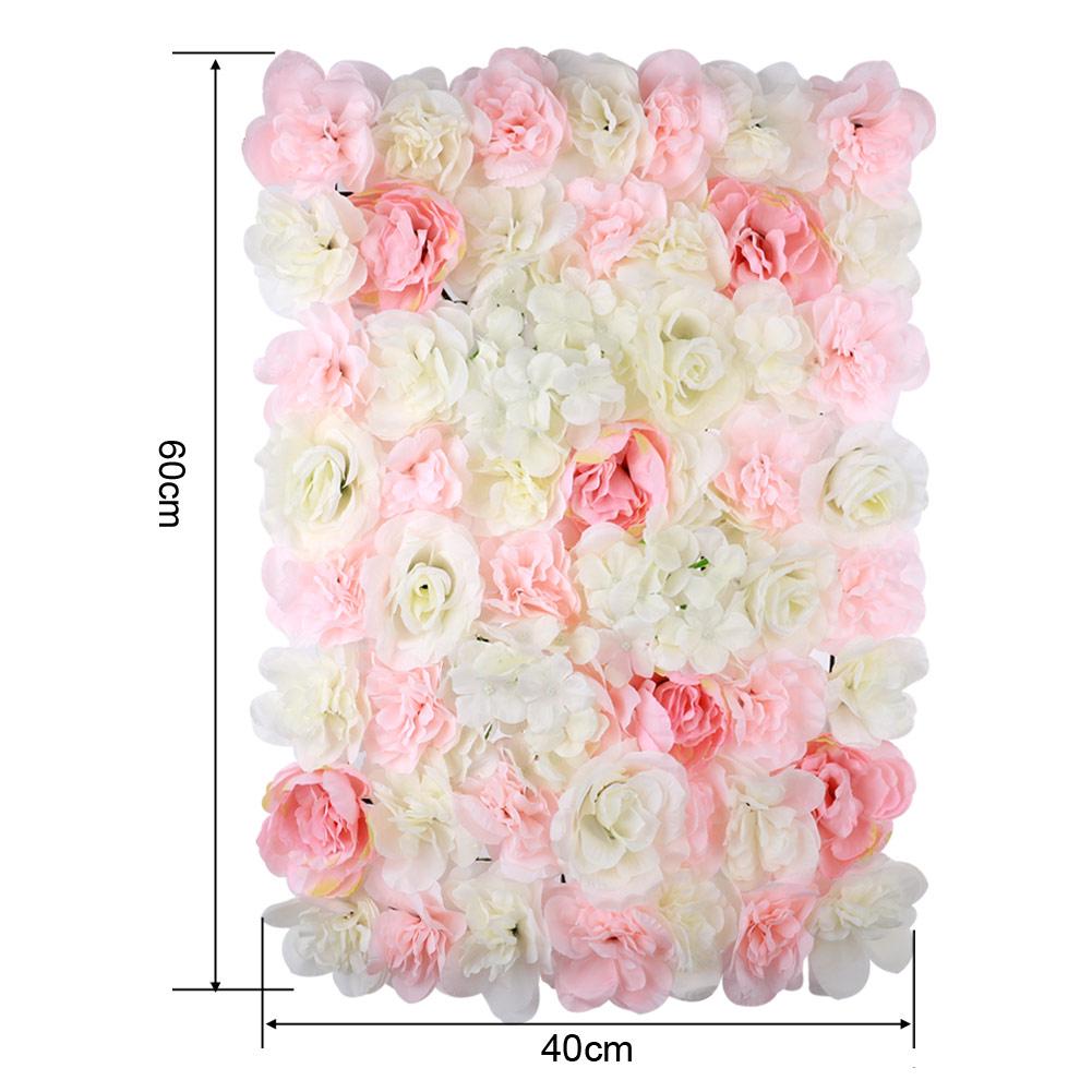 40x60cm Silk Rose Hydrangea Flower Wall Wedding Backdrop Decor Cream White Artificial Floral Panel