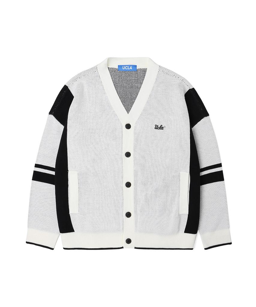 Ucla Men'S Sporty Color Block Oversized Cardigan [Ivory](Ua1Gd01_22)