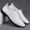Fashion Summer Punched Loafers White Breathable Comfortable Business Leather Shoes Luxury Brand Pointed Casual Driving Shoes Size 36-46