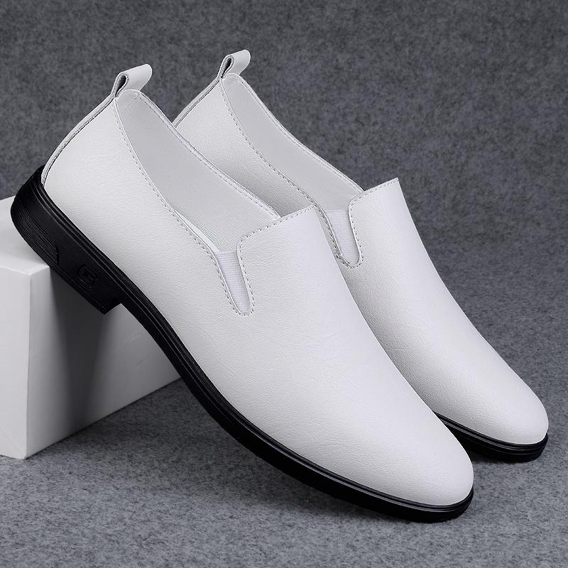 Fashion Summer Punched Loafers White Breathable Comfortable Business Leather Shoes Luxury Brand Pointed Casual Driving Shoes Size 36-46