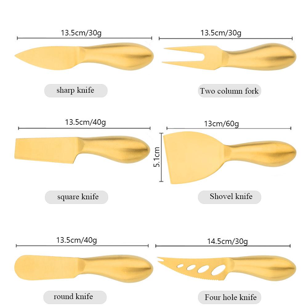 Pečicí nástroje Matný 1ks Zlatý Nůž na sýr v retro stylu Multifunkční nerezové sýrové příbory Kuchyňské pomůcky