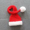Infant Christmas Knit Photography Hat - Red Long-Tail Styling for Newborn and Children's Photos
