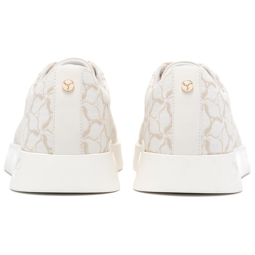 Li-Ning 1990 Comfortable Casual Non-Slip Wear-Resistant Low-Top Skate Shoes Men Sneakers Beige Gold ALHU007-1