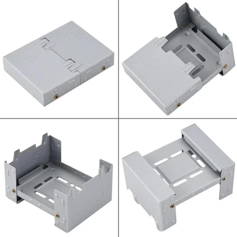 1 Pcs Outdoor Mini Foldable Solid Fuel Wax Stove Portable Camping Lightweight Picnic Stove Camping Equipment Multitool