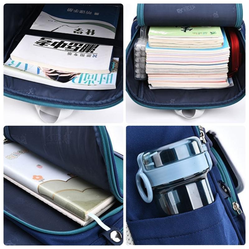 ZMBABY Moda İngiltere Stili Sonbahar Yeni İlkokul Öğrenci Okul Çantası Entegre Tam Açılır Büyük Kapasiteli Çocuk Sırt Çantası 1-3-4. Sınıflar Erkek Çocuk Kitap Çantası