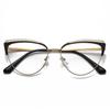 Hollowed-out Cat-eye Women's Fashion Metal Anti-blue Light Non-prescription Glasses