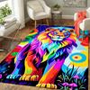 1pc Colorful Lion Print, Design Indoor Area Rug - Soft, Anti-Slip, and Durable Gaming Room Decor for Bedroom