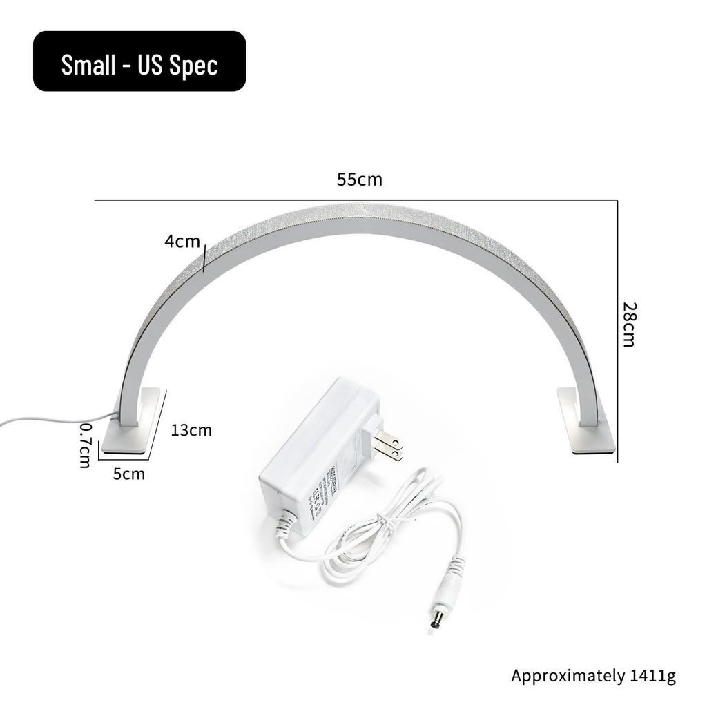 Half-Moon Adjustable Multi-Color Desktop Lamp for Eye Protection, Nail Art, Rhinestones, Beauty, Tattooing, and Eyelash Extensions.