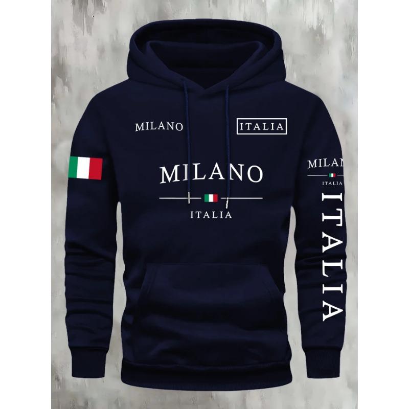 ITALIA MILANO Men Women Hoodie Outdoor Street Casual Sports Vacation Trend Spring Autumn Winter Couple Sweatshirt Top Clothing