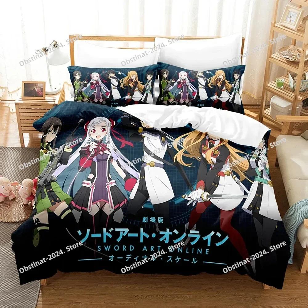 Japan Cartoon Bed Linen Anime Sword Art Online Bedding Sets Polyester 3D Gift for Kids Twin Single Queen King Size Duvet Covers