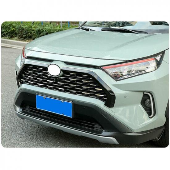 For Toyota RAV4 -2025 Bright Black Center Mesh Grille Grill Strip Cover Trim