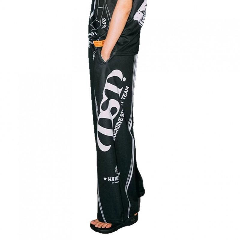 Loose Fit Streetwear Pants Graphic Print Casual Trousers Black Wide Leg Hip Hop Style Men Women