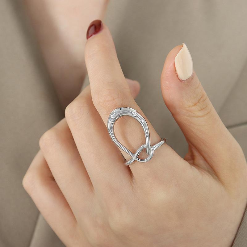 British Fashion Retro Zirconium Crown Titanium Steel Ring Size 7