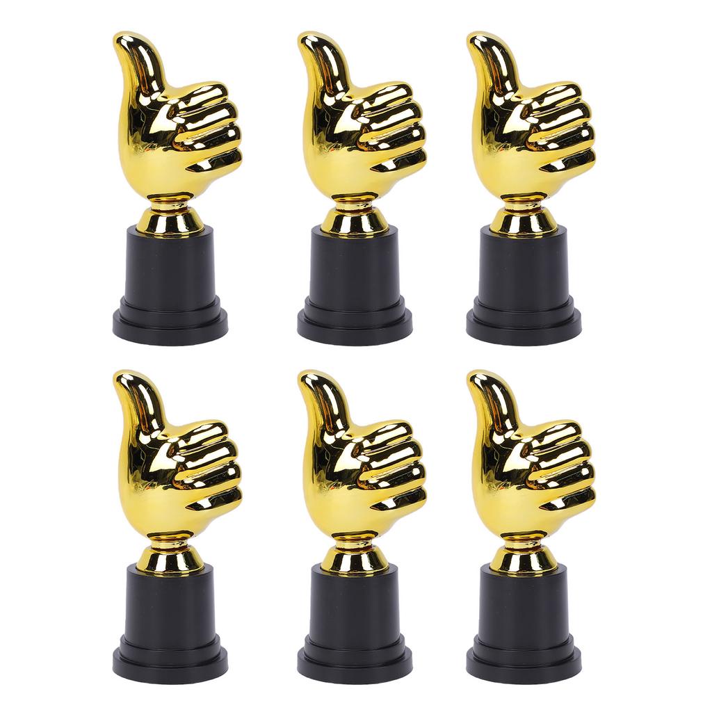 6pcs Gold 5.11 Inch Plastic Award Trophies for Adults Sports Events Party Classroom Prize Games