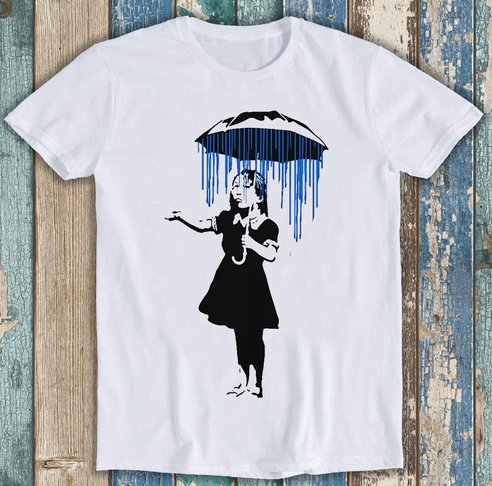 Бэнкси Дождь Внутри Смешной Мем Топ Унисекс Подарок Футболка T Shirt M1325 S