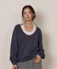 OUAT Weiches Sweatshirt mit weitem Halsausschnitt (Marine)