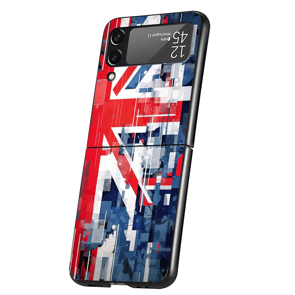 Union Jack England UK Flag Cover Phone Case For Samsung Galaxy Z Flip 7 6 5 4 3 5G Flip7 Flip6 Flip5 Flip4 Flip3 Black Fundas Sh