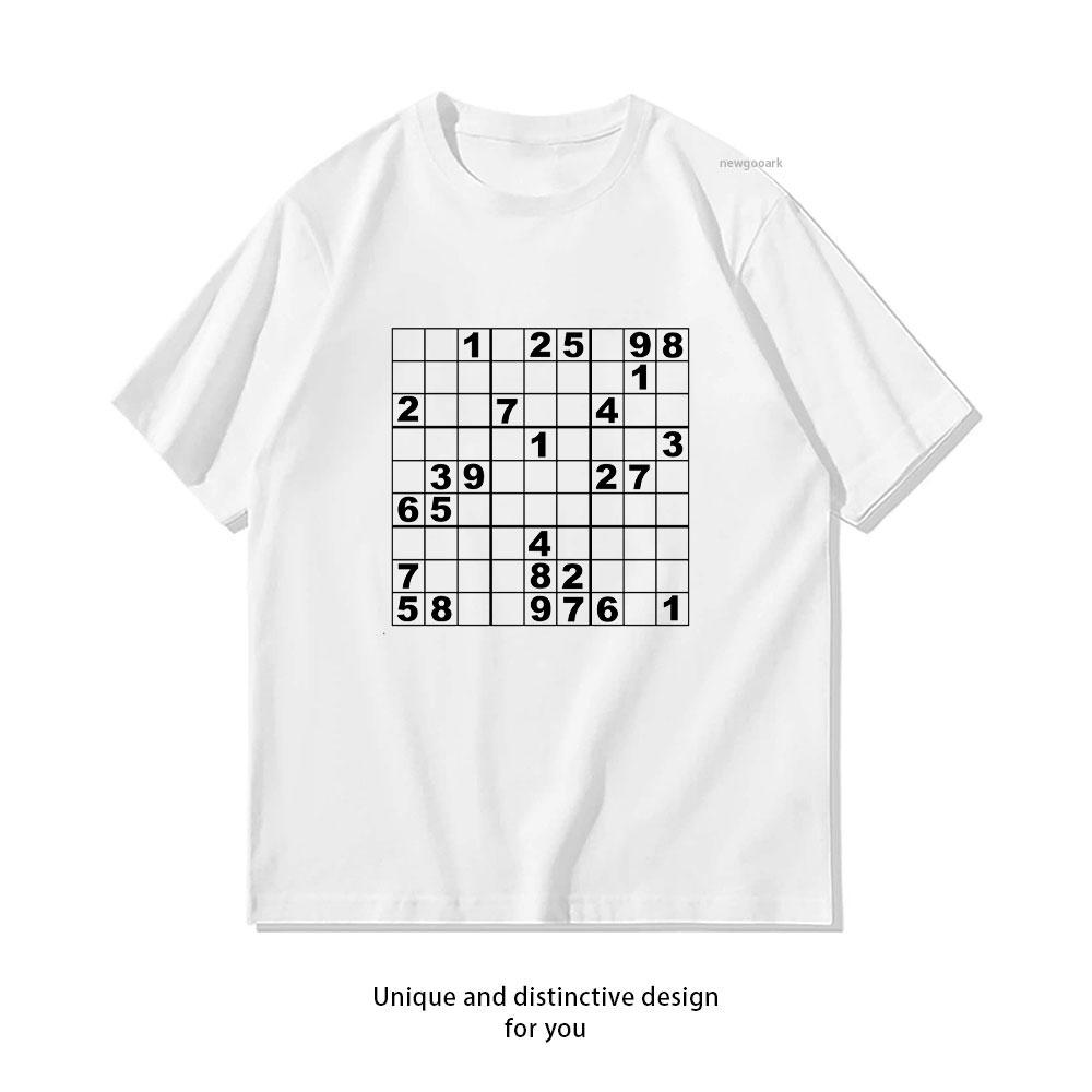 Funny Sudoku TShirt Women Unisex Casual Cotton Graphic T Shirts Creative Streetwear Classic Aesthetic Science Enthusiast