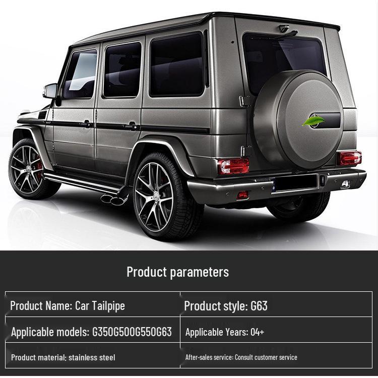 Stainless Steel Modified Exhaust Tailpipe for Mercedes-Benz G-Class W463 (G320, G500, G55, AMG G63)