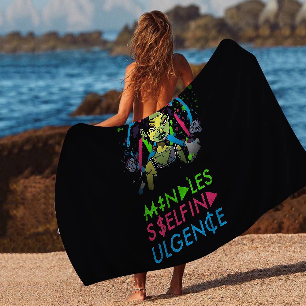 A-Mindless Self Indulgence-S Microfiber Printed Beach Towel Mountain Climbing Yoga Beach Swimming Running Absorbent Soft Towel