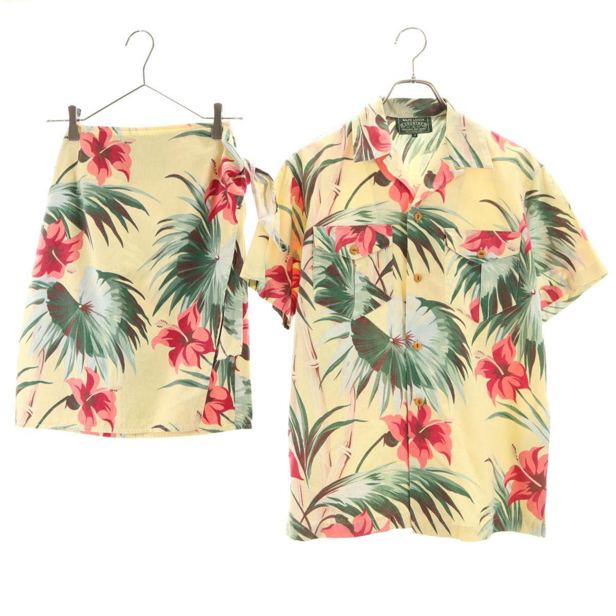 

RALPH LAUREN COUNTRY 90-е годы Старая рубашка поло с коротким рукавом Алоха Комплект Женская Б/У