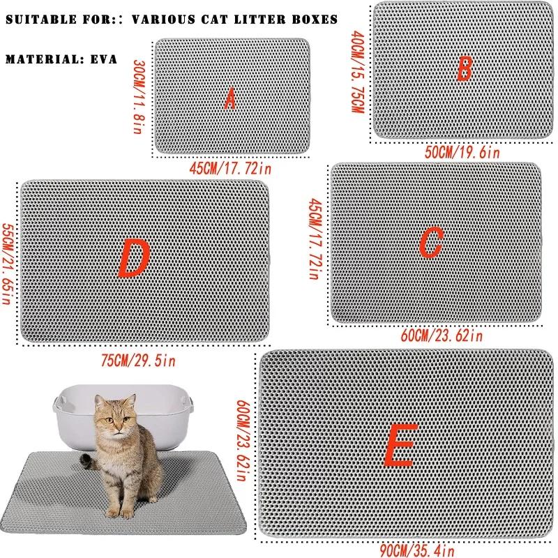 Cat Litter Mat Water Urine Proof Double Layer Pet Foldable Cat Litter Trapping  Pet Carpet Bed Pads For Cats Pet Clean Supplies