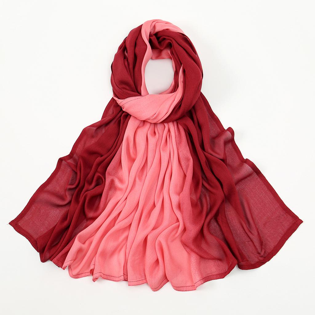 New Arrival Gradient Cotton Rayon Hijab Scarf For Women Muslim Hiabs Ombre Big Size Shalws Headscarf Wraps Headband Islam Turban