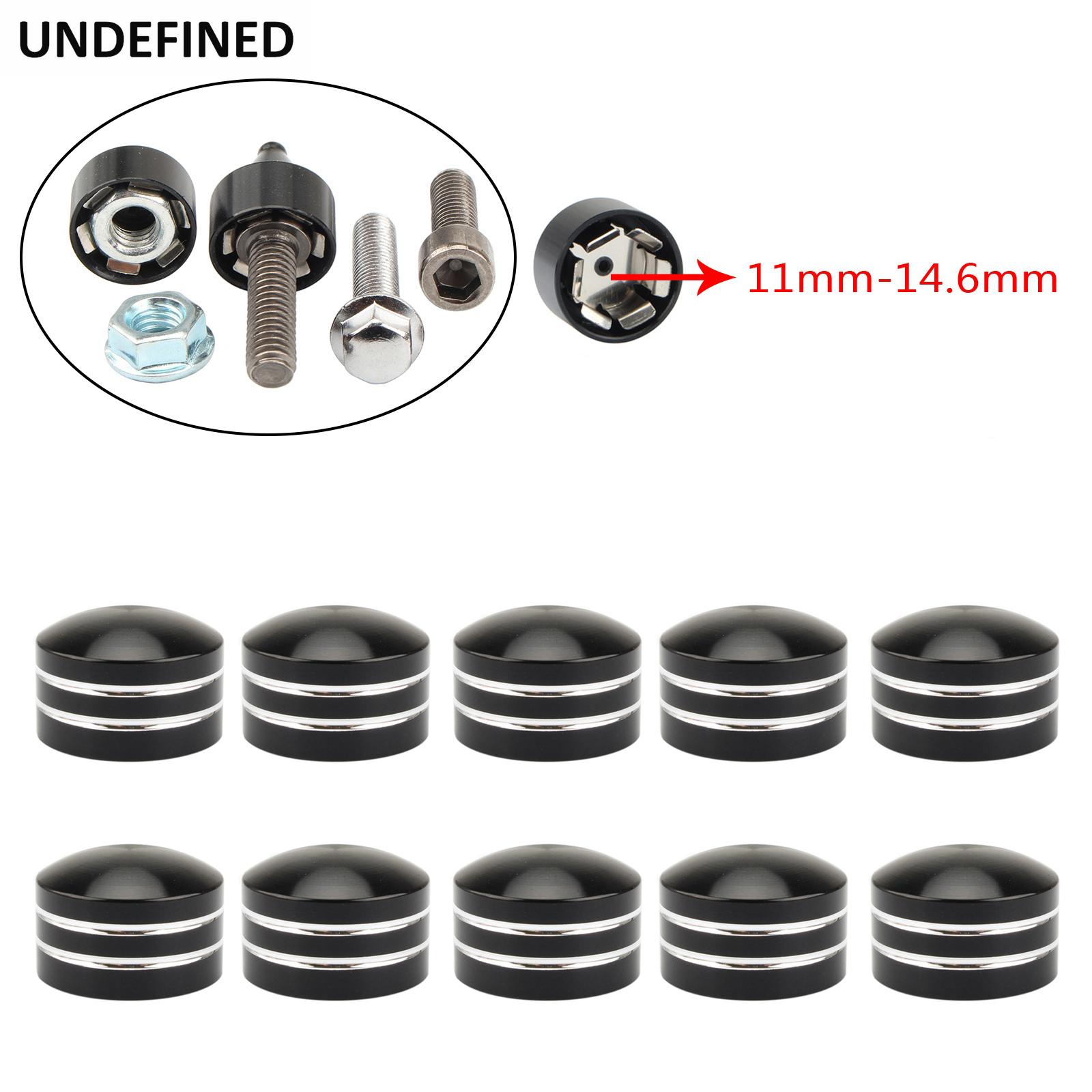 Chrome Motorcycle Head Bolt Cover Schrauben Screws Topper Caps CNC For Harley Touring Road Glide Twin Cam Sportster Dyna Softail Black 11-14.6mm