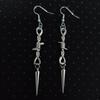Goth Punk Style Moon Sword Long Earrings For Women Vintage Jewelry Gift Accessories